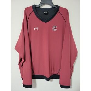 Under Armour Pullover Shirt Mens XXL Red V-Neck Stretch South Carolina Gamecocks